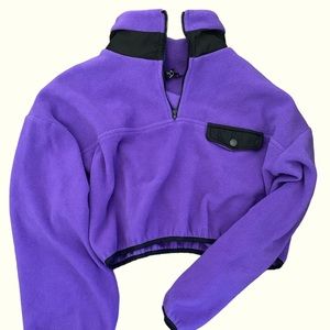 Purple fleece crop top